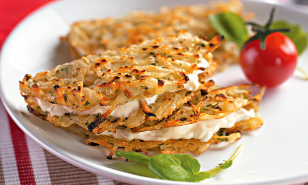 Tortilhas de batata com requeijão
