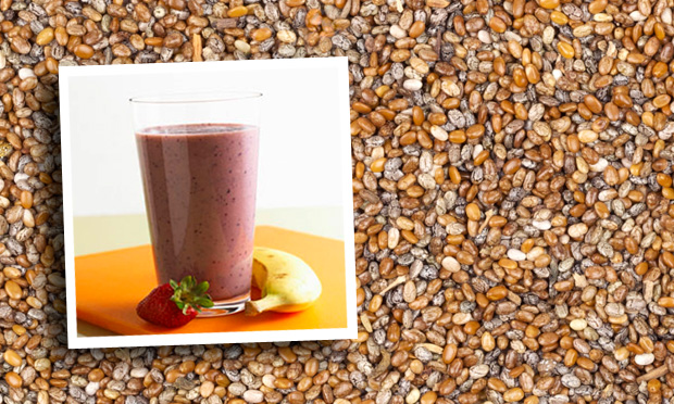 Vitamina de frutas com chia