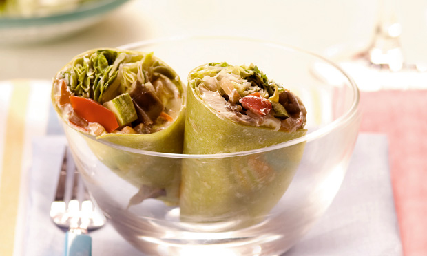 Wrap legumes com cream cheese