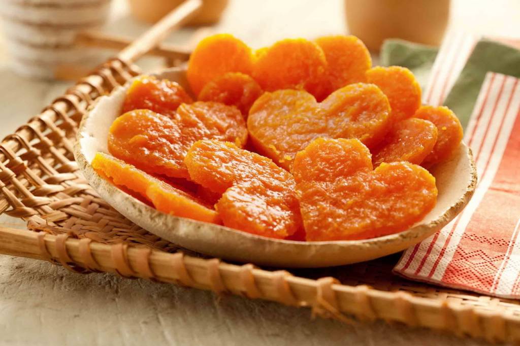 Doce de abóbora de coração vegano