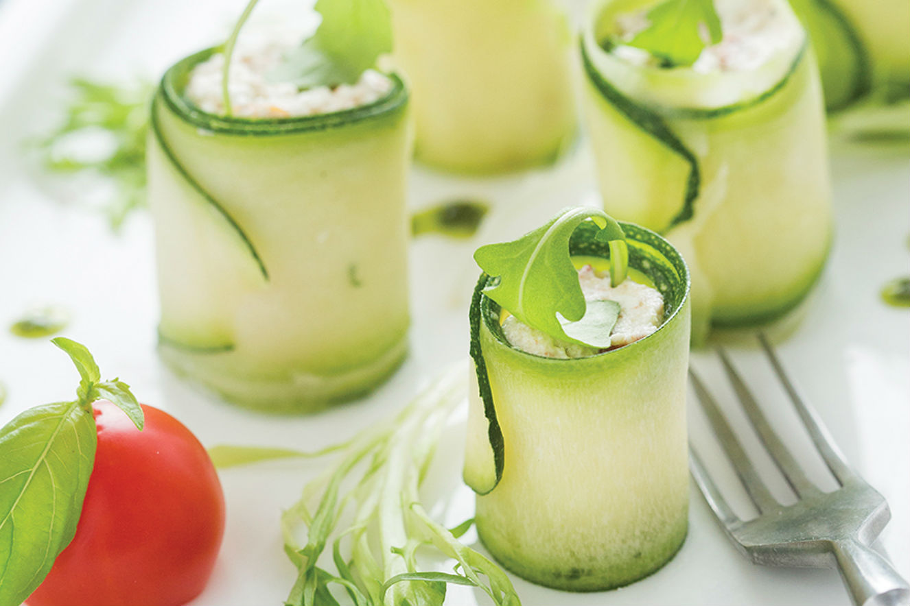 Rolinhos de pepino com tartar de wasabi | CLAUDIA