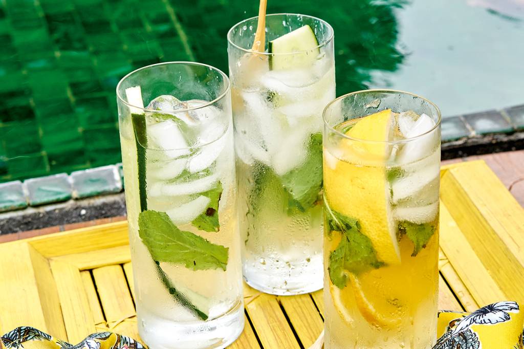 Rum de pêssego e pepino