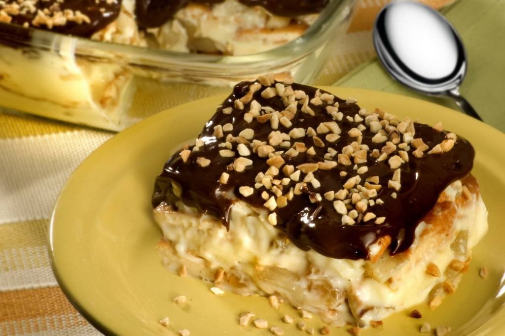 Pavê de pera com chocolate