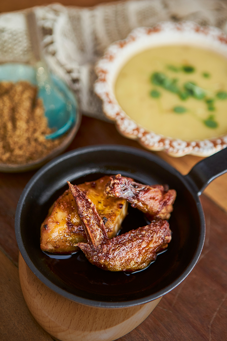 Galeto Assado com Purê de Mandioca