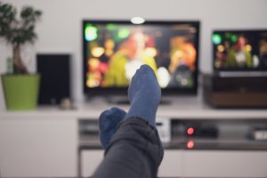 Person watching TV