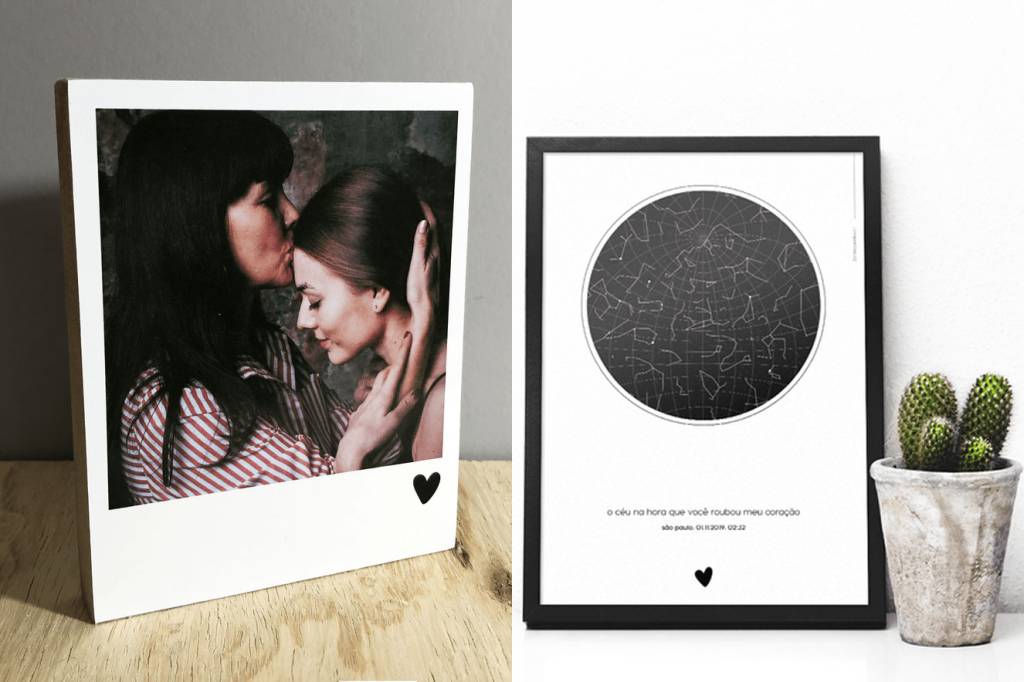 Presente-entre-paredes Polaroid de mesa e o quadro Sky's Time é a sugestão de Grazi para o Dia dos Namorados
