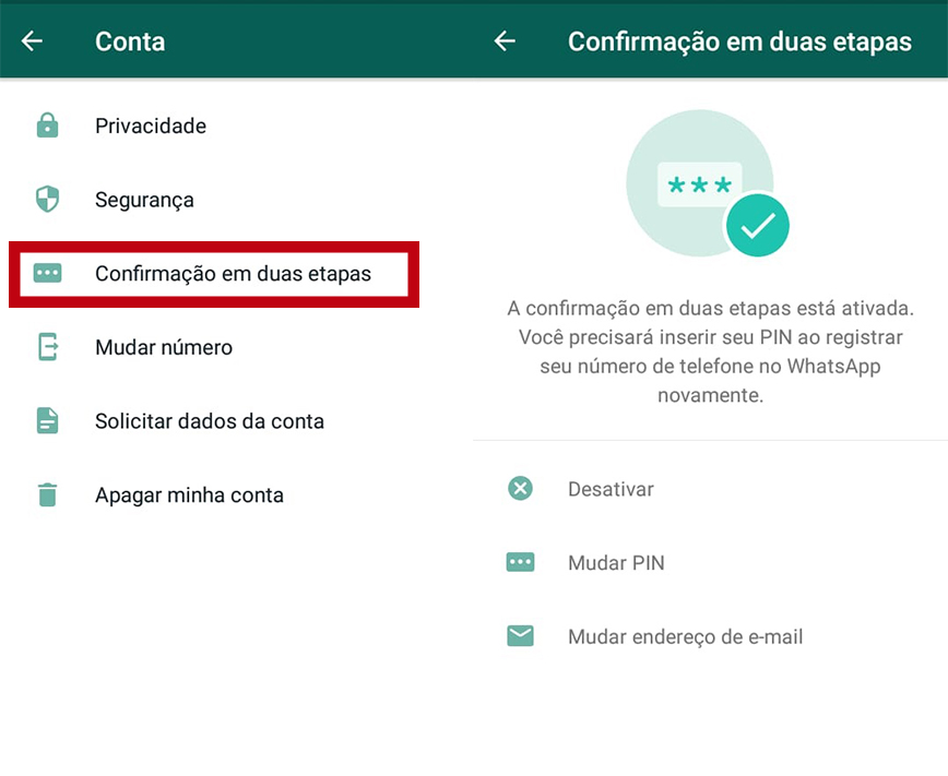 whatsapp autenticação