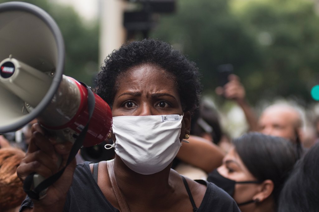 WDY_3247 As manifestações que aconteceram no Rio de Janeiro tiveram advogados negros na linha de frente para evitar confronto