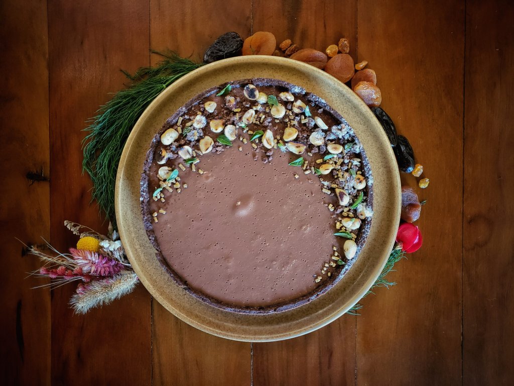 Animus_Torta de chocolate, caramelo e manjericão