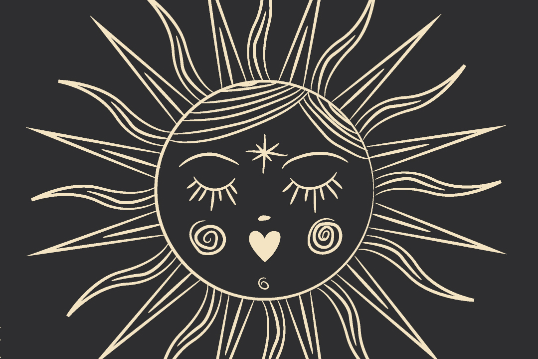 Ilustração astrológica do sol