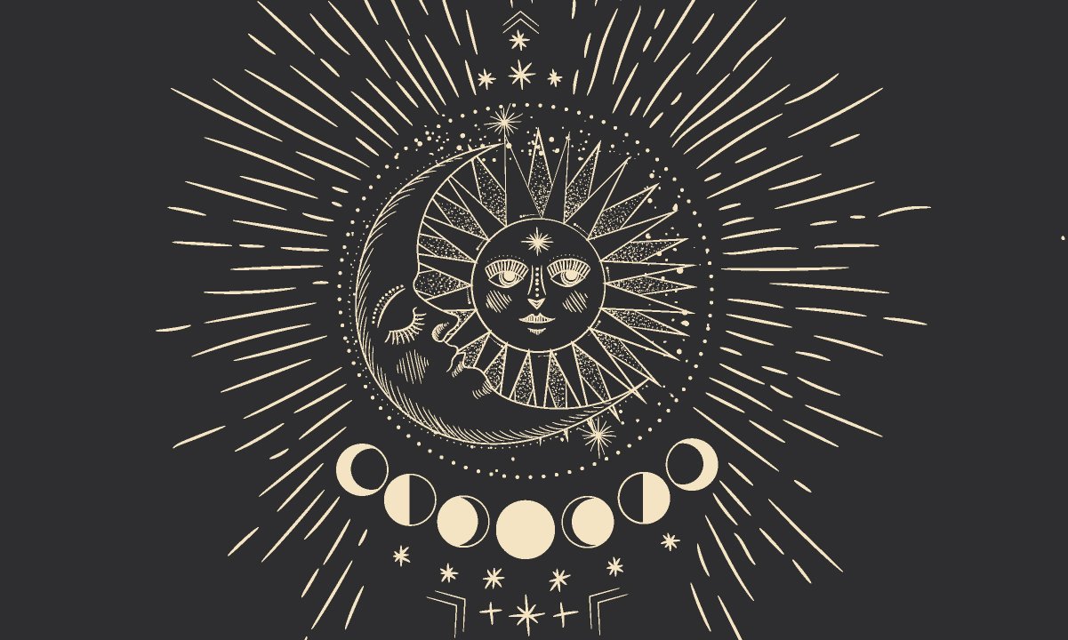Ilustração astrológica de lua