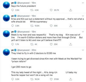 Kanye West faz tuites confusos e apaga