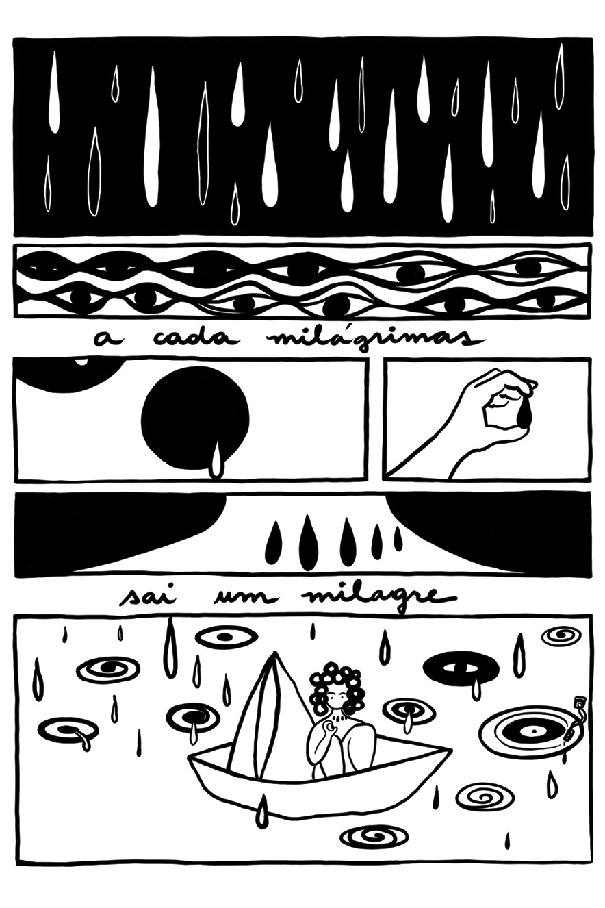 PONTO FINAL Ilustração em quadrinhos com o texto a cada milágrimas nasce um milagre