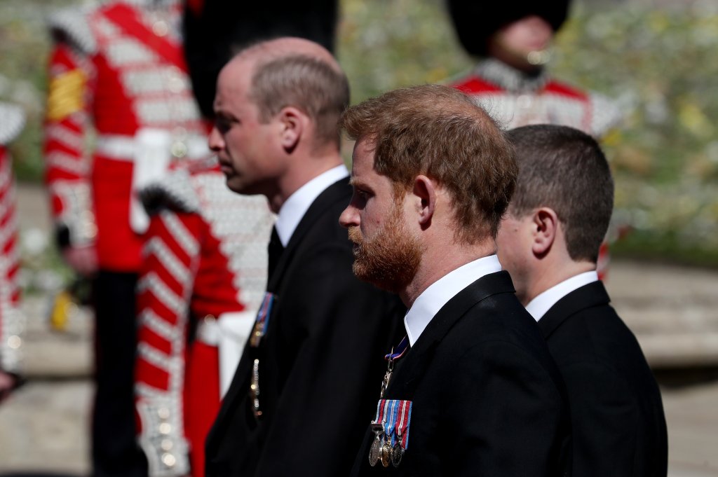 Harry e William no funeral de Philip
