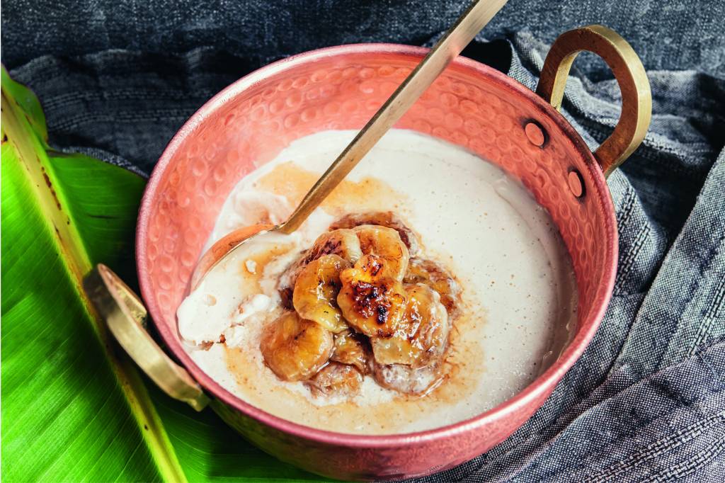 Creme gelado de gengibre com banana