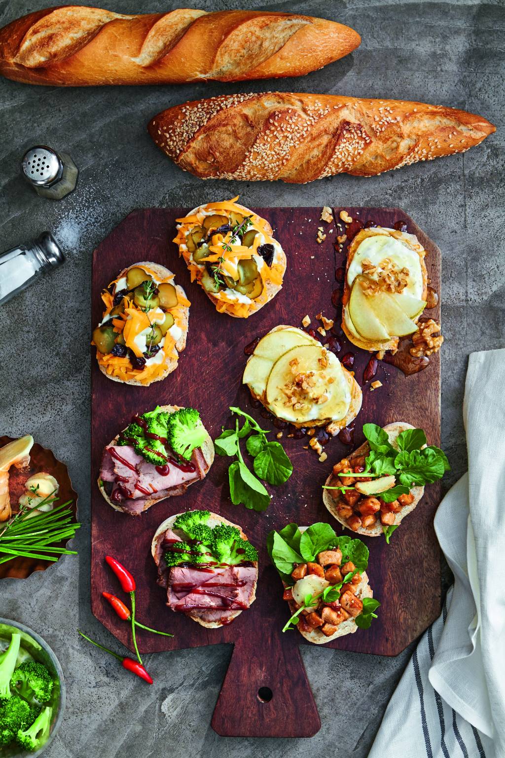 Crostini de quatro sabores