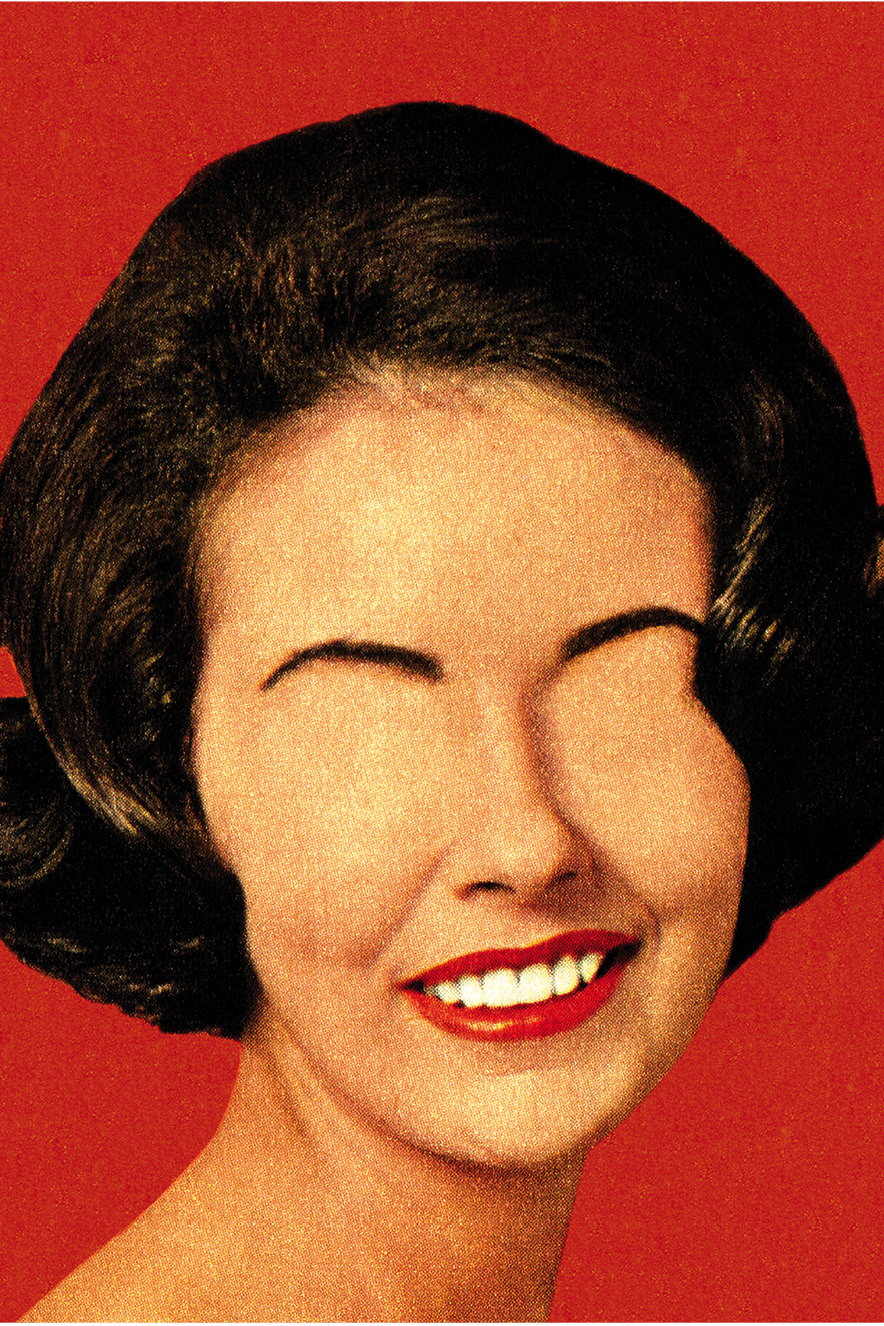ilustração retrô de mulher sem olhos