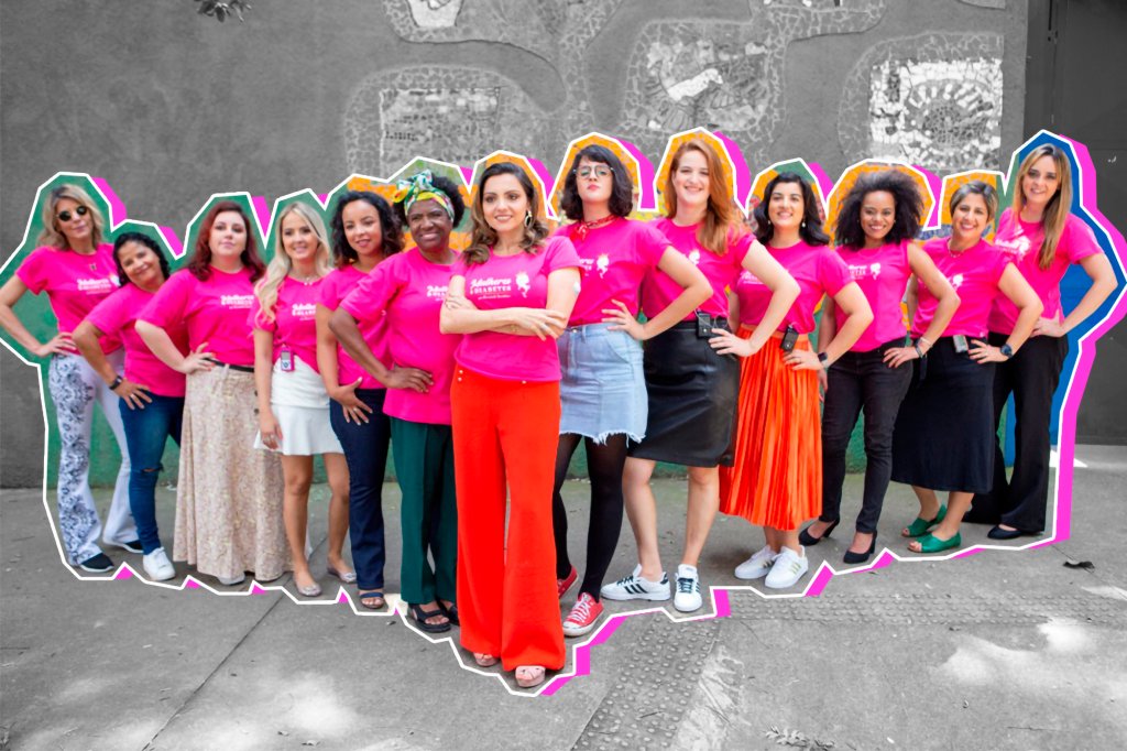 13 mulheres responsáveis da ação Divabética, na Vila Mariana, em 15 de março de 2020