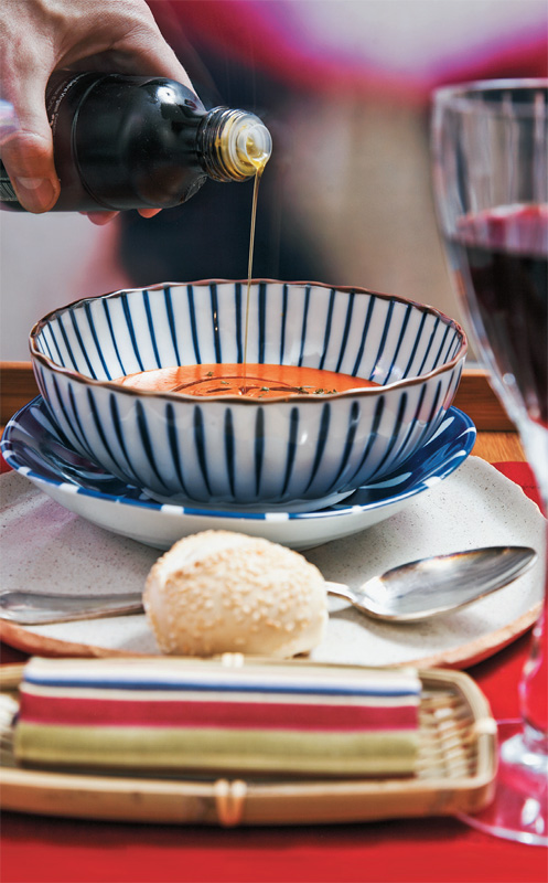 Sopa de quinua com cogumelo