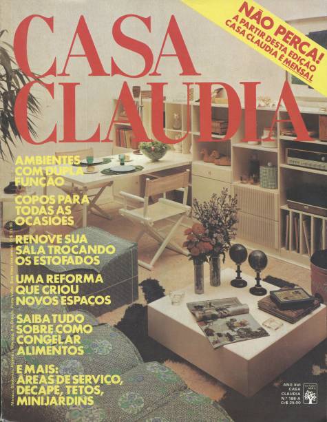 <span>Capa da primeira revista Casa Claudia, edição 01, maio de 1977.</span>