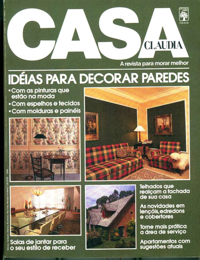 Capa da revista Casa Claudia, edição 296-A, maio de 1986. Capa da revista Casa Claudia, edição 296-A, maio de 1986.