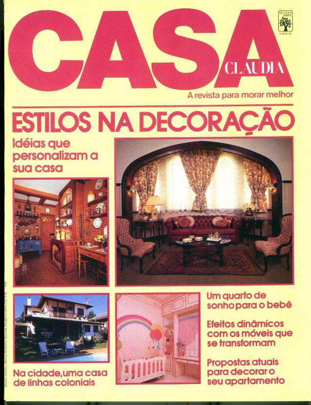 Capa da revista Casa Claudia, edição 308-A, maio de 1987. Capa da revista Casa Claudia, edição 308-A, maio de 1987.