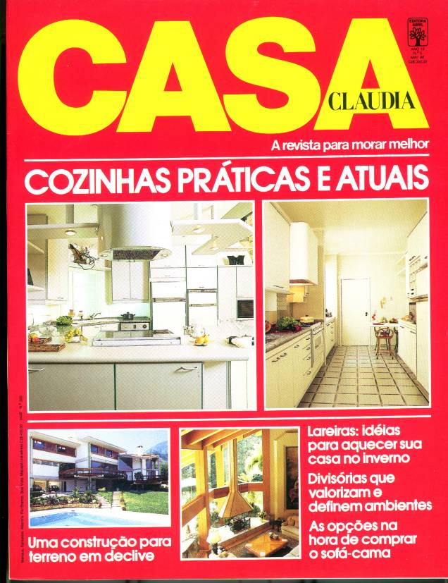 Capa da revista Casa Claudia, edição 5, maio de 1988. Capa da revista Casa Claudia, edição 5, maio de 1988.
