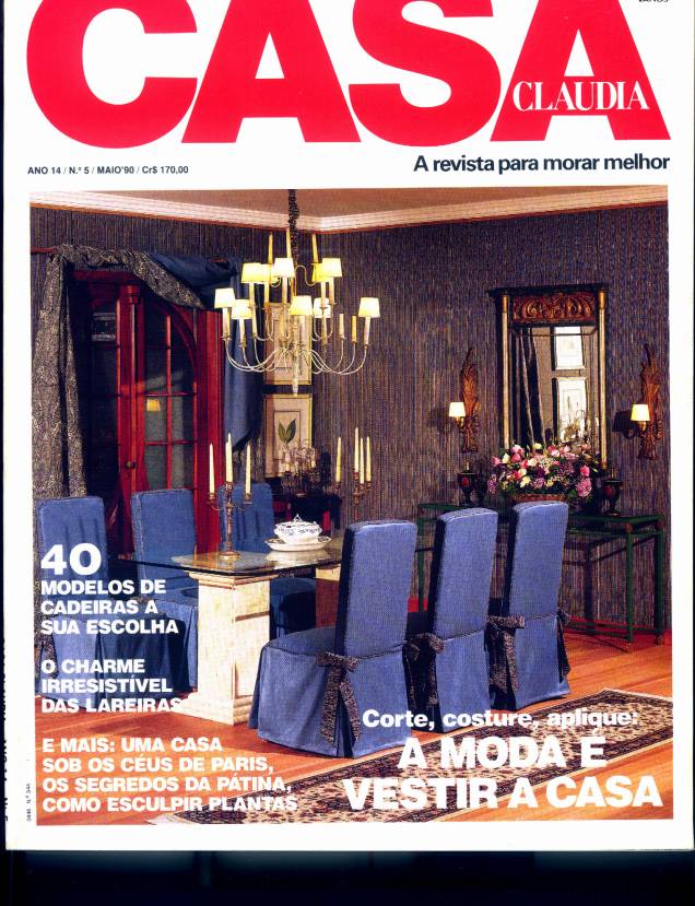 Capa da revista Casa Claudia, edição 5, maio de 1990. Capa da revista Casa Claudia, edição 5, maio de 1990.