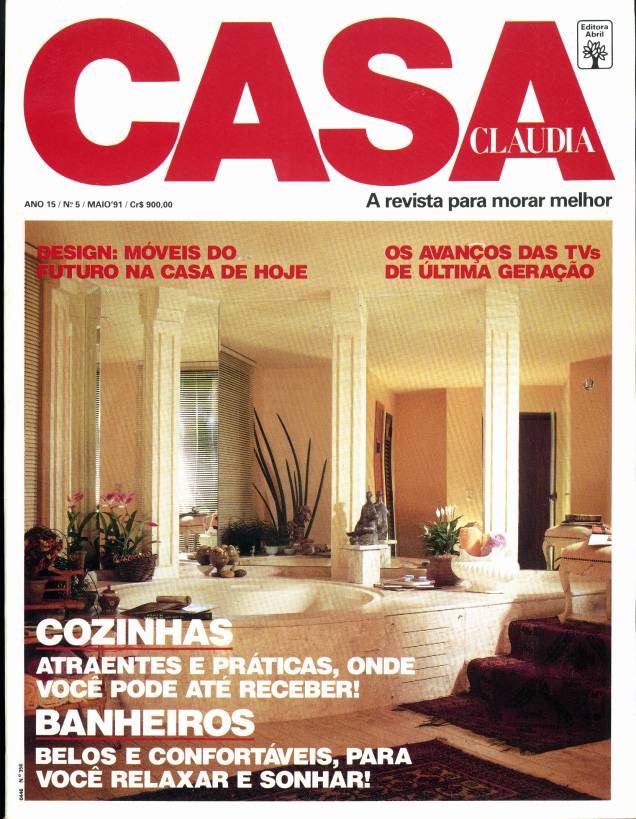 Capa da revista Casa Claudia, edição 5, maio de 1991. Capa da revista Casa Claudia, edição 5, maio de 1991.