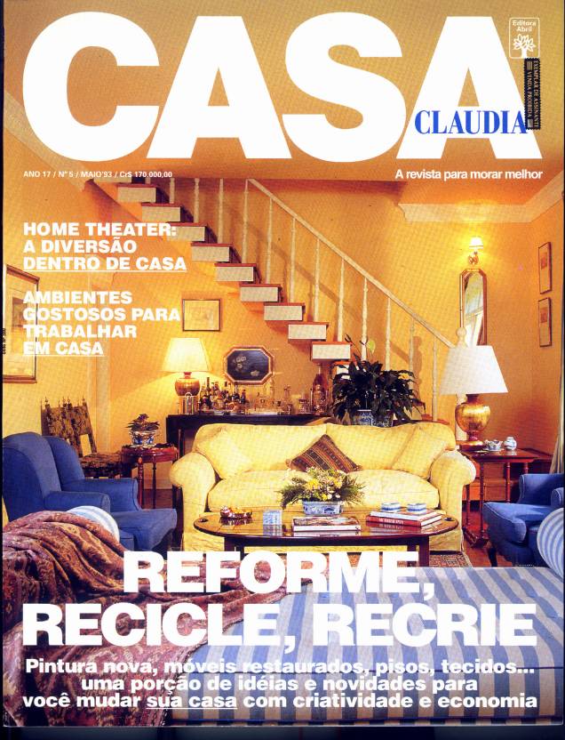 Capa da revista Casa Claudia, edição 5, maio de 1993. Capa da revista Casa Claudia, edição 5, maio de 1993.