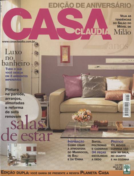 <span>Capa de Casa Claudia edição de maio de 2002.</span>