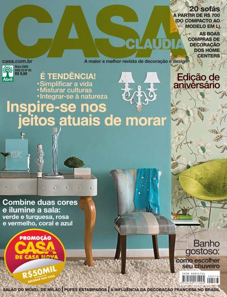 Capa da revista Casa Claudia, edição 573, de maio de 2009.