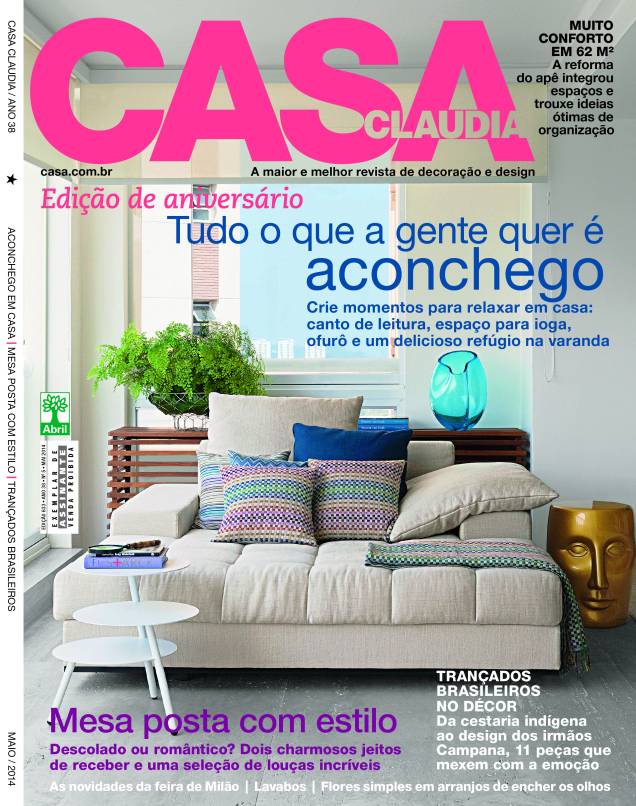 Capa da Casa Claudia, edição 633, de Maio de 2014 Capa da Casa Claudia, edição 633, de Maio de 2014
