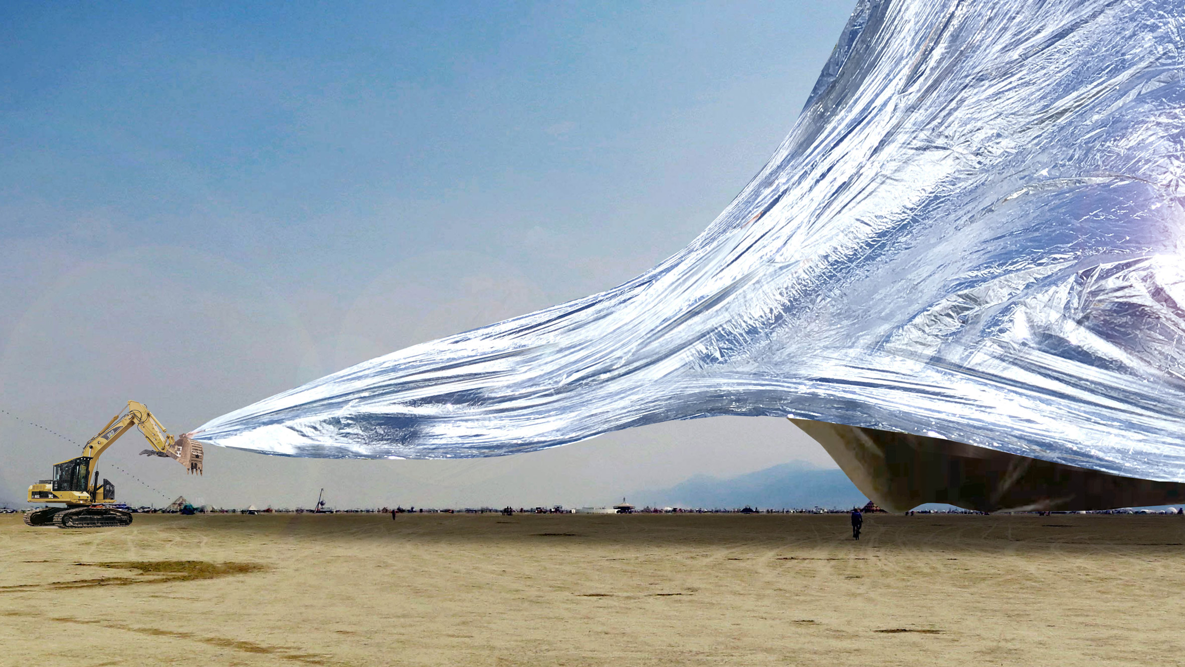 Arquiteto russo cria instalação gigante com cobertores espaciais da Nasa