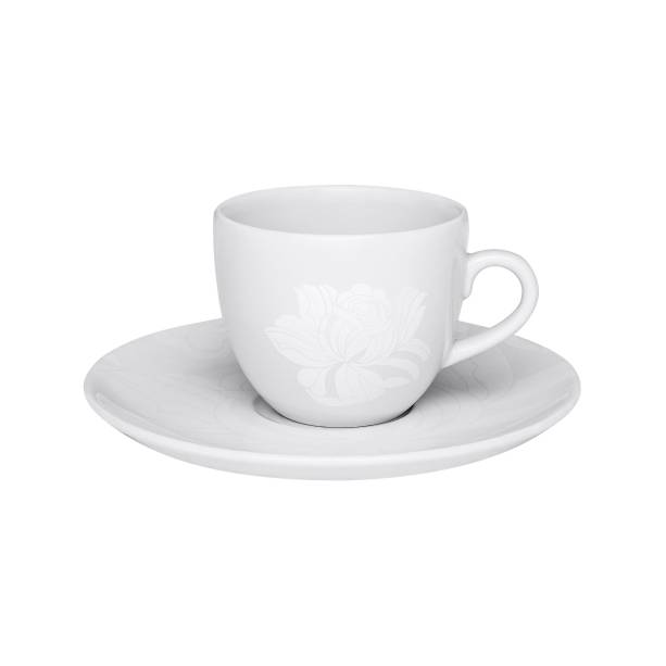 O conjunto com 6 xícaras de chá com pires Coup Blanc Oxford Porcelanas custa R$ 139,20.