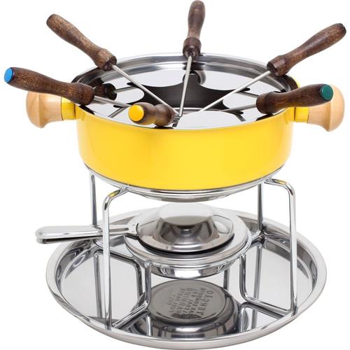 O fondue aço inox amarelo <a href="https://www.gotoshop.com.br/UtilidadesDomesticas/RechaudeFondue/AparelhosDeFondue/Fondue-Aco-Inox-Amarelo---Malta---3100130-10984299.html?utm_source=sites&utm_medium=gc_casacom&utm_campaign=gc_materia&utm_content=201706">Malta</a> 3100130 custa R$110,42.