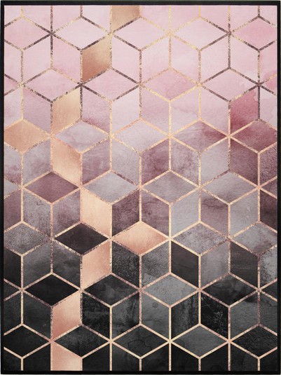 O print Pink and Grey Gradient Cubes custa a partir de R$119 na Urban Arts.