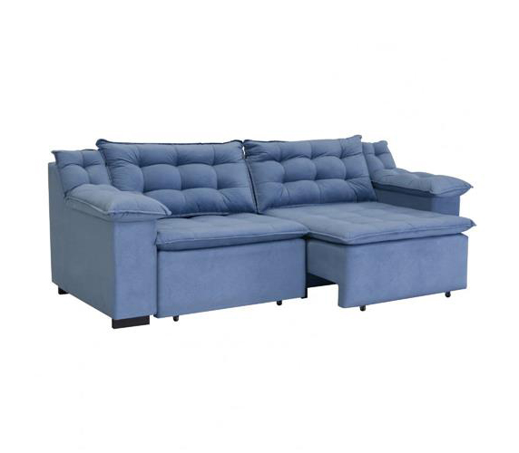 O sofá retrátil <a href="https://www.gotoshop.com.br/Moveis/SaladeEstar/Sofas/sofa-retratil-4-lugares-suede-confort-umaflex-12563424.html?utm_source=sites&utm_medium=matéria_CC&utm_campaign=produtos&utm_content=201806">Confort Umaflex</a>, em suede e com quatro lugares, custa R$ 2.099,90 na Loja CASA CLAUDIA.