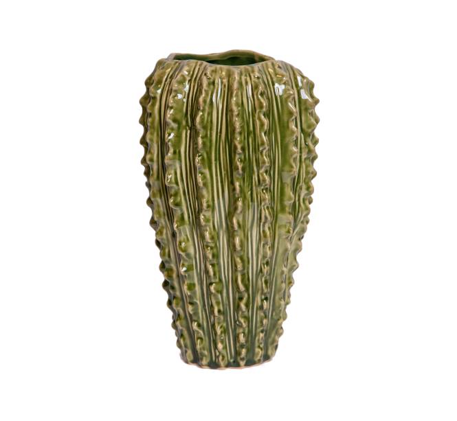 O vaso de cerâmica Cactus Verde (31 cm) é importado da China e custa R$ 390 na L'oeil.