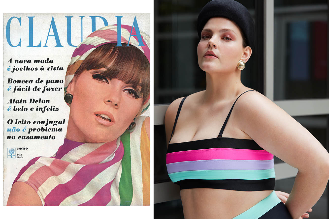 capa de CLAUDIA com modelo copiando look