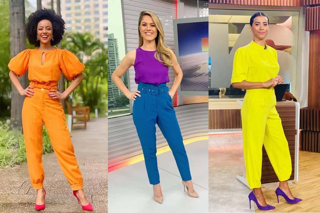 Materia Anna 2 Look das jornalistas - Profissionais com peças coloridas