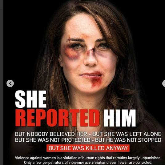 cartaz campanha violência doméstica Kate Middleton