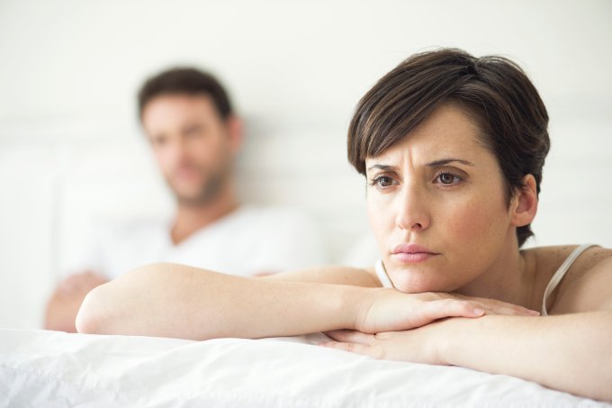 Couple not speaking after disagreement in bed