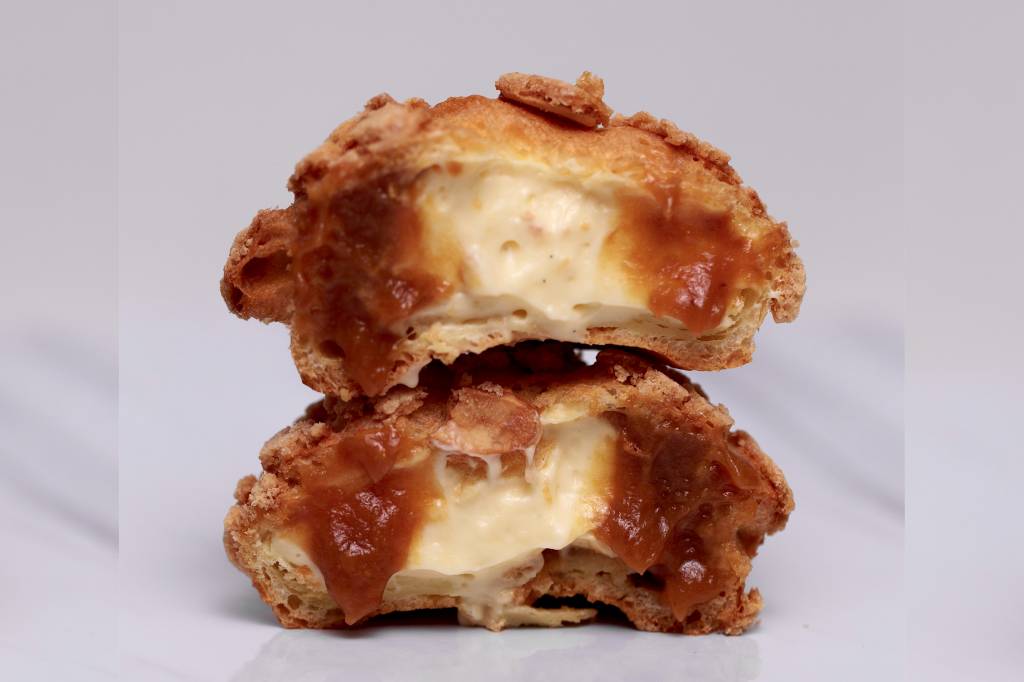 Receita de choux cream com caramelo de missô