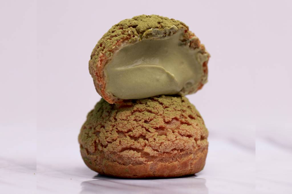Receita de choux cream de matchá