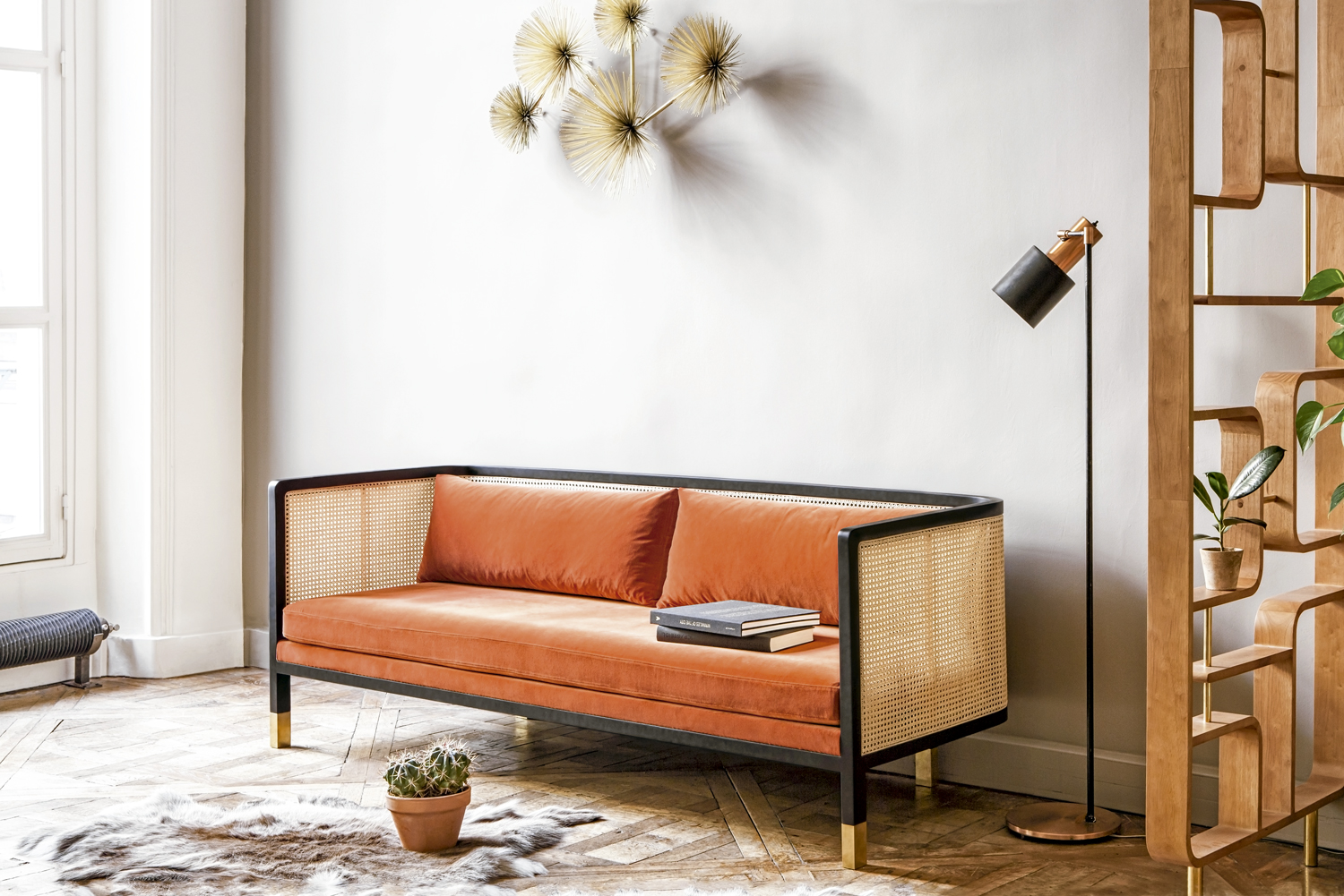 orange sofa