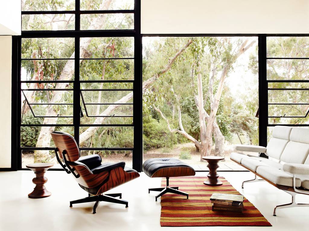 Eames Walnut Stools _ Eames Lounge Chair