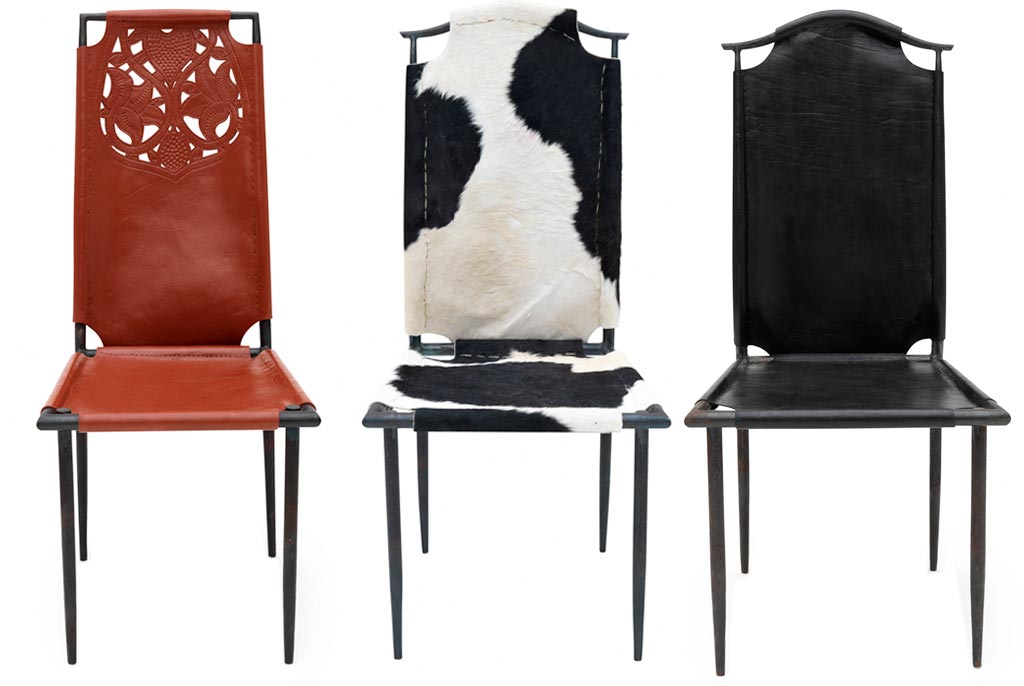 EMERY-&-CIE—Chaise-Marcel,-fer-forgé-et-cuir-noir–face