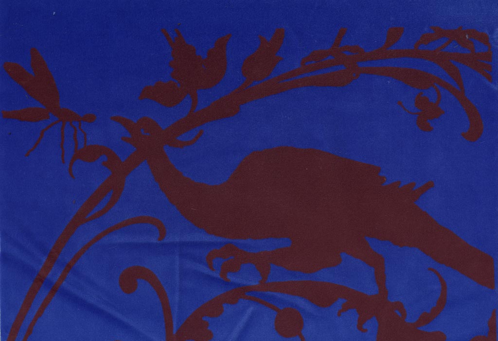EMERY-&-CIE—Echantillon-impression-Méchants-Oiseaux-sur-velours-Cobalt-7