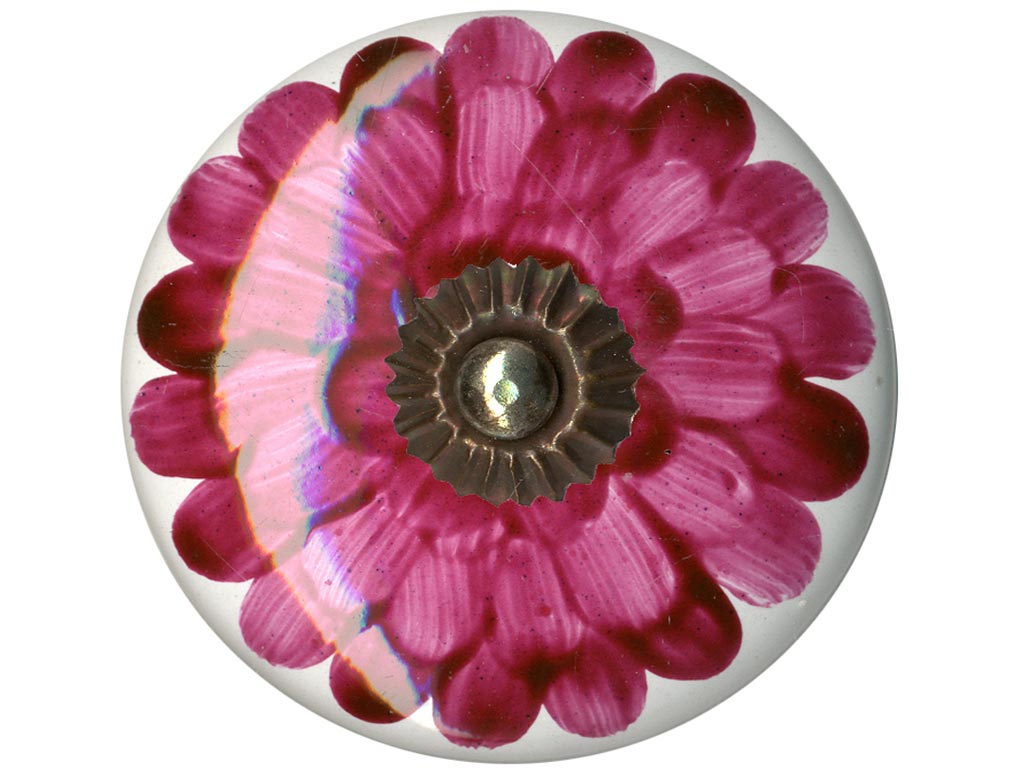 EMERY-&-CIE—Poignée-bouton-en-céramique-peinte-motif-N°5-Dhalia-manganèse